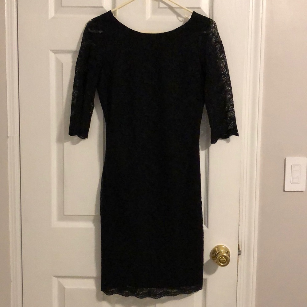 Banana republic black lace dress sz 2